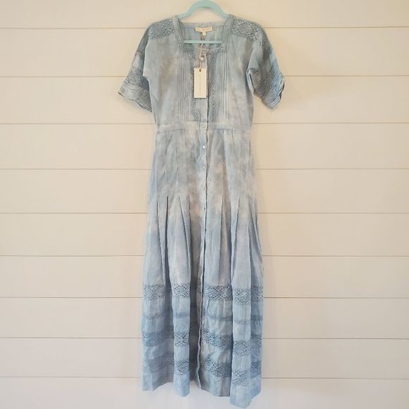 LoveShackFancy Edie Cotton Crochet Lace Midi Dress - Picture 8 of 16